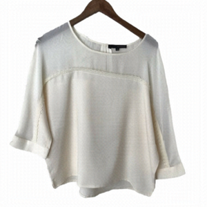 HARVE Benard cream blouse shirt with lace. Size XL.